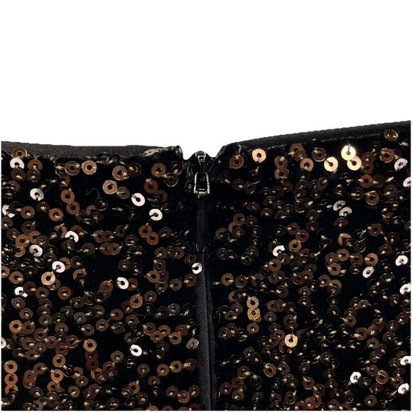 Eliza J Sequin Sheath Dress Womens Size 8 Brown Bronze Cap Sleeve Cocktail - Picture 7 of 12